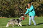 woman and Border Collie