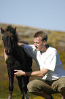 man with Dartmoor Hill Pony
